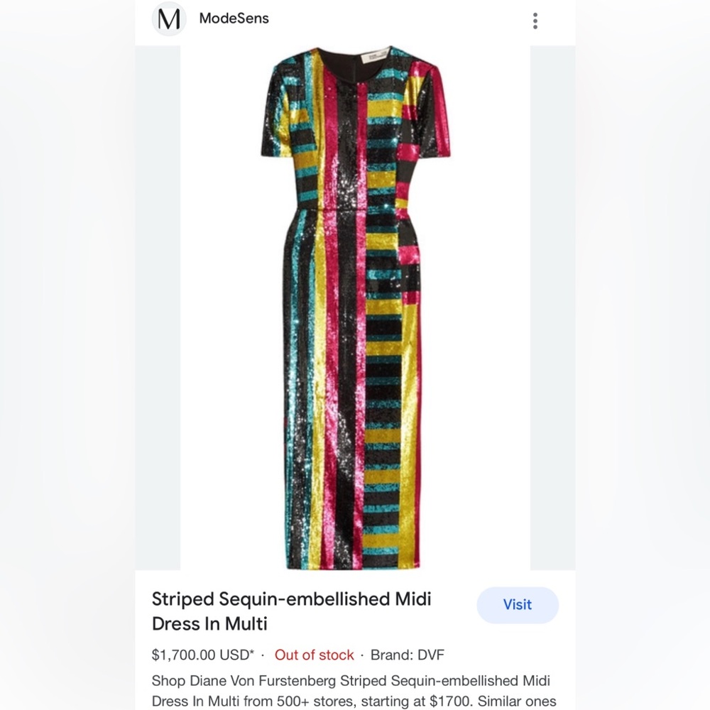 Vibrant Sequin Midi Dress Size 0